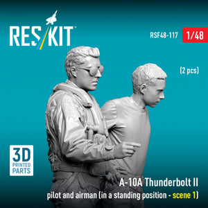 RESKIT RSF48-0117 A-10А Thunderbolt II pilot and airman (in a standing position - scene 1) (2 pcs) (3D Printed) 1/48