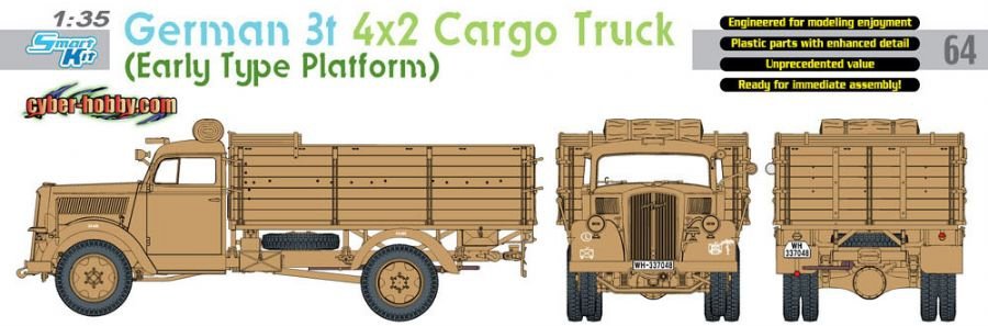 Cyber Hobby 6716 German 3t 4x2 Cargo Truck (Early Type Platform) 1/35