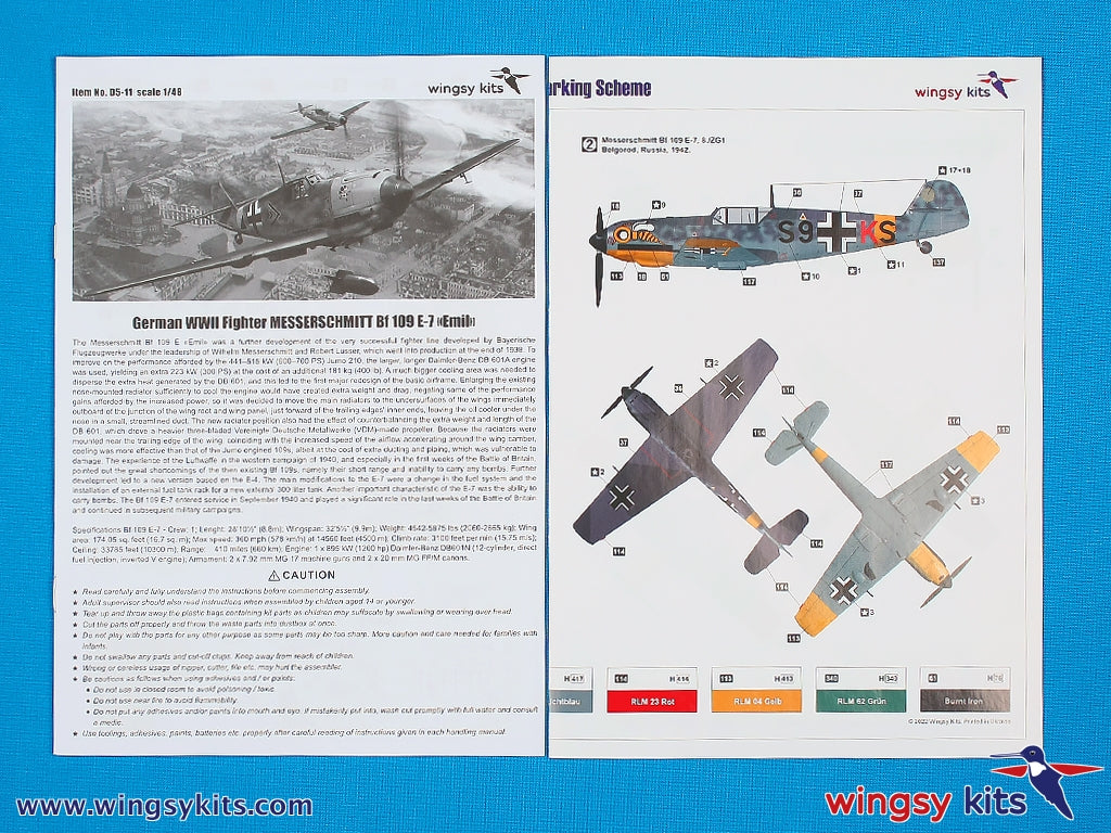 Wingsy Kits D5-11 German WWII Fighter MESSERSCHMITT Bf 109 E-7 1/48 – zdjęcie 11