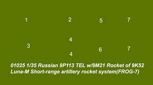 Trumpeter 01025 Russian 9P113 TEL w/9M21 Rocket of 9K52 Luna-M Short-range artillery 1/35 – image 7