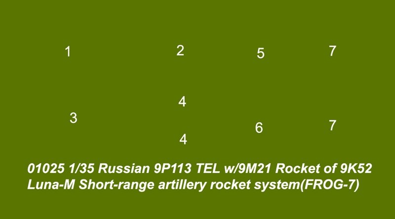 Trumpeter 01025 Russian 9P113 TEL w/9M21 Rocket of 9K52 Luna-M Short-range artillery 1/35 – image 7