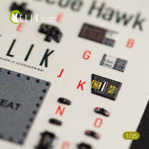 KELIK K35016 HH-60H RESCUE HAWK INTERIOR 3D DECALS FOR KITTY HAWK KIT 1/35 – immagine 6