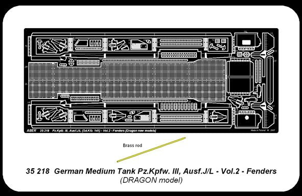 Aber 35218 German medium tank Pz.Kpfw. III, Ausf J/L - vol. 2 - additional set - fenders 1/35 – Bild 6