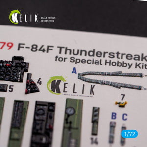 KELIK K72079 F-84F Thunderstreak interior 3D decals for Special Hobby kit 1/72 – zdjęcie 8