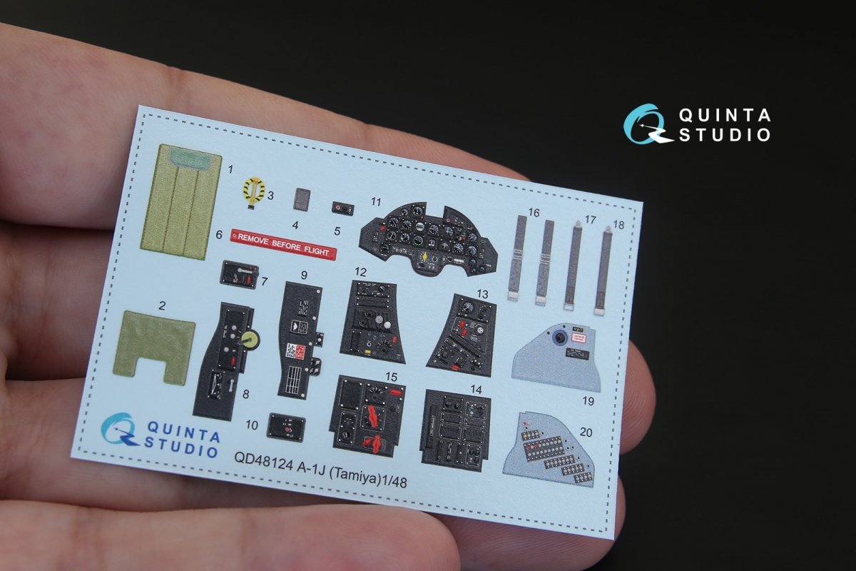Quinta Studio QD48124 A-1J 3D-Printed &amp;amp; colored Interior on decal paper (for Tamiya kit) 1/48 – image 4