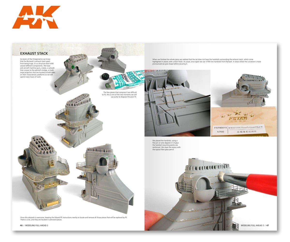 AK Interactive AK249 MODELLING FULL AHEAD 3: BISMARK &amp;amp; TIRPITZ (English) – zdjęcie 2