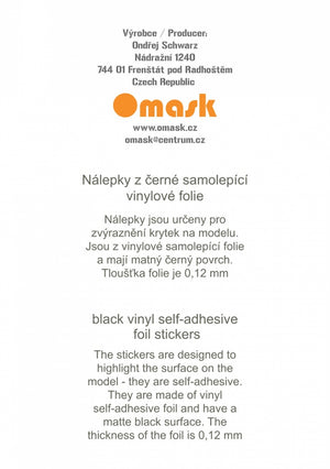 Omask 80096 Ovals 2-5mm (black Vinyl stickers)