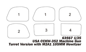 I Love Kit 63567 CCKW-352 with M2A1 105MM Howitzer - Machine Gun Turret Version 1/35 – zdjęcie 3