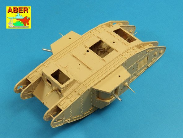 Aber 35L-207 Barrels for British WWI Tank Mk.V Male for 6 pdr (57mm) gun x 2pcs. 8mm Hotchkiss m.1909 x 4pcs. 1/35 – image 3