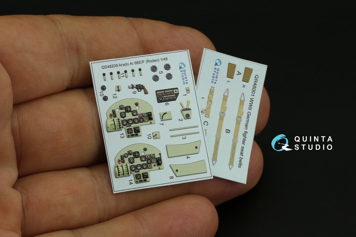 Quinta Studio QD48209 Arado Ar 68 E/F 3D-Printed &amp;amp; coloured Interior on decal paper (Roden) 1/48 – zdjęcie 4