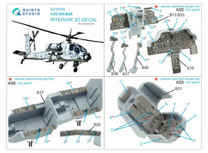 Quinta Studio QD35090 AH-64A 3D-Printed &amp;amp; coloured Interior on decal paper (Academy) 1/35 – zdjęcie 2
