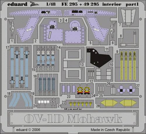 Eduard 49295 OV-1D interior 1/48 RODEN – zdjęcie 3