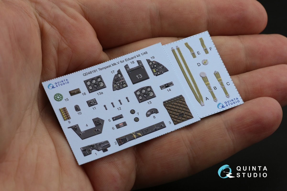 Quinta Studio QD48191 Tempest Mk.V 3D-Printed &amp;amp; coloured Interior on decal paper (Eduard) 1/48 – zdjęcie 11