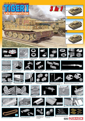 Dragon 6253 Sd.Kfz. 181 Tiger I Late Production (3 in 1) – zdjęcie 2