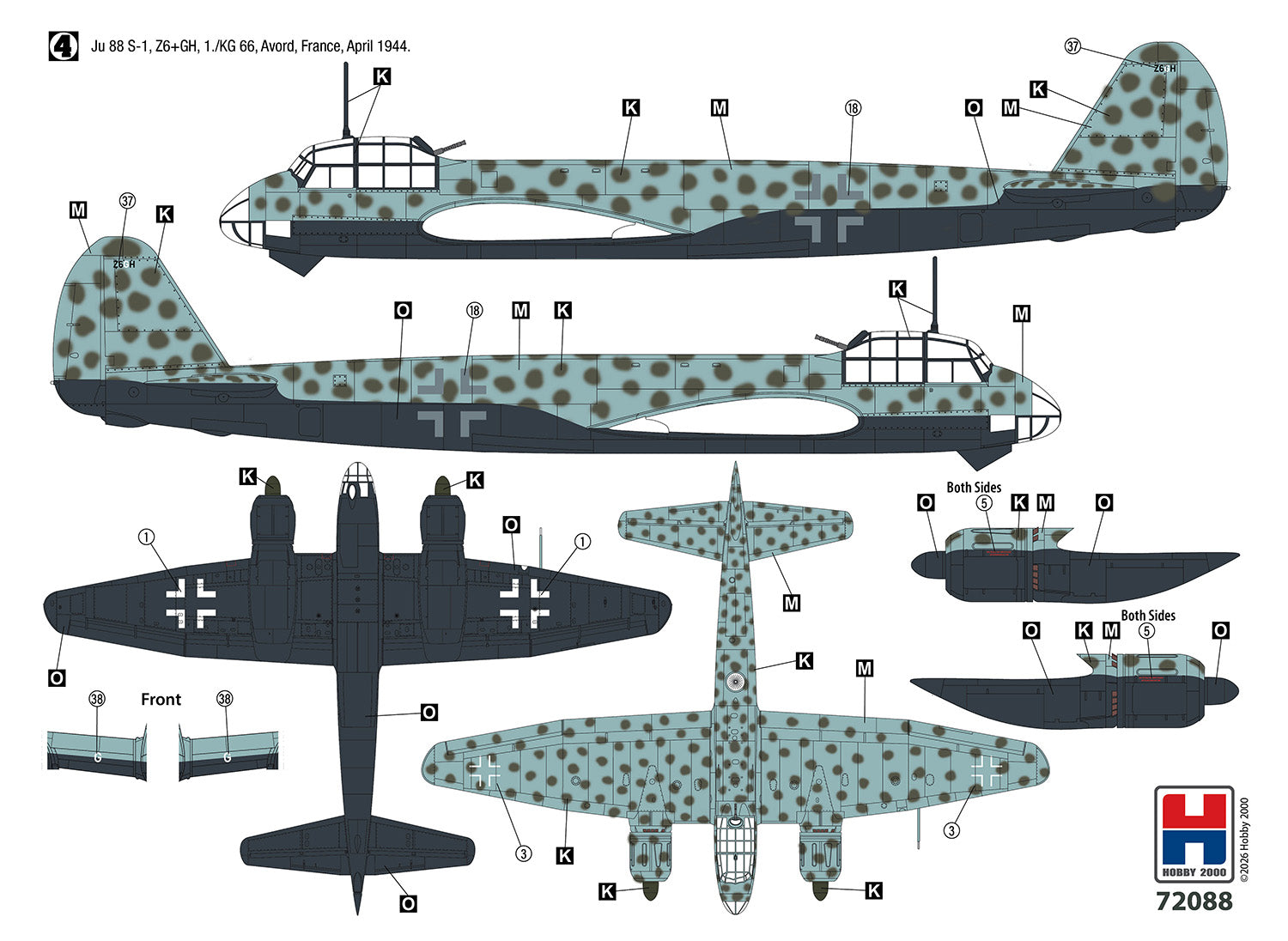 Hobby 2000 72088 Junkers Ju 88 S-1 1/72 – obrázek 3