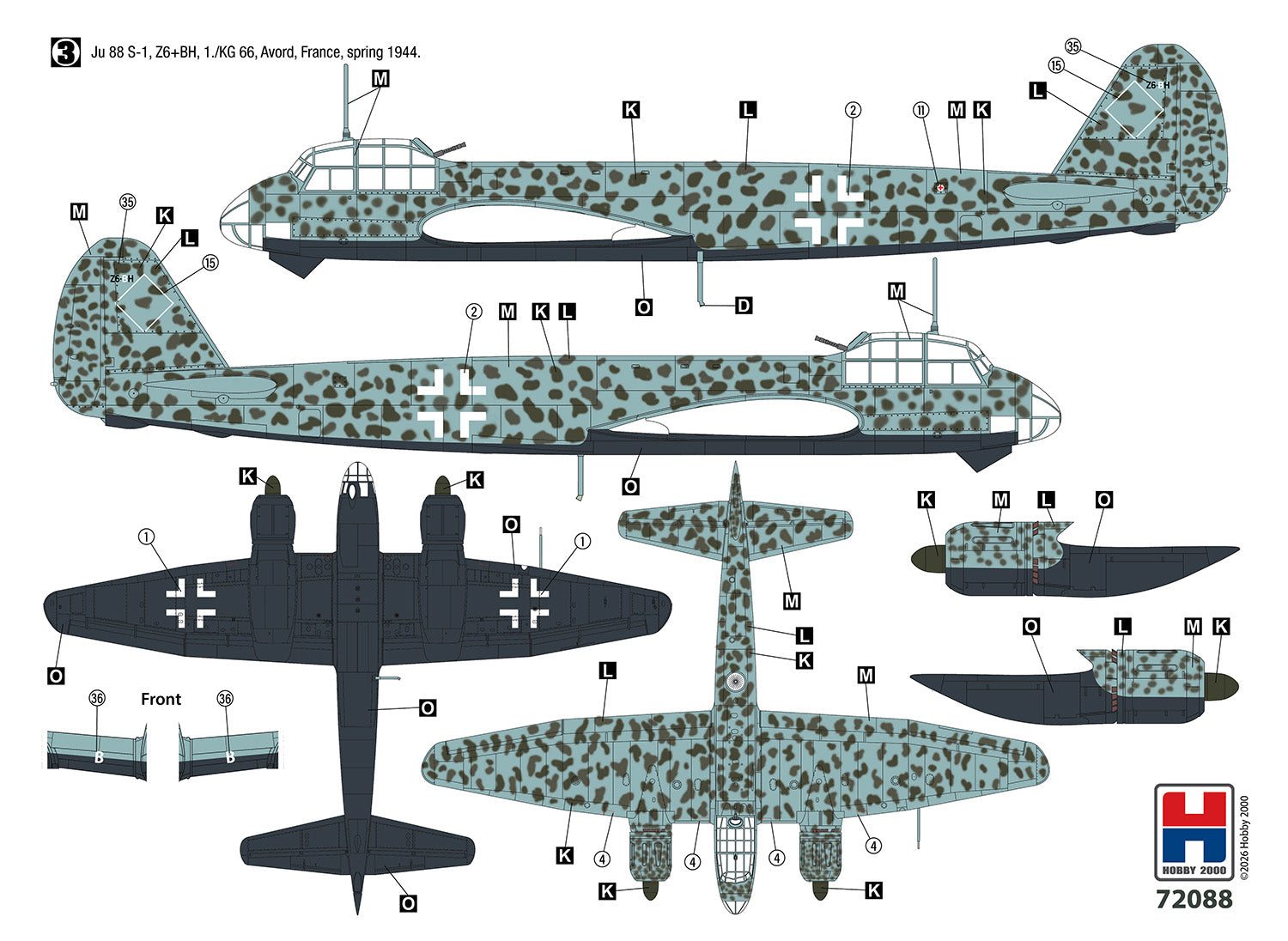 Hobby 2000 72088 Junkers Ju 88 S-1 1/72 – obrázek 4