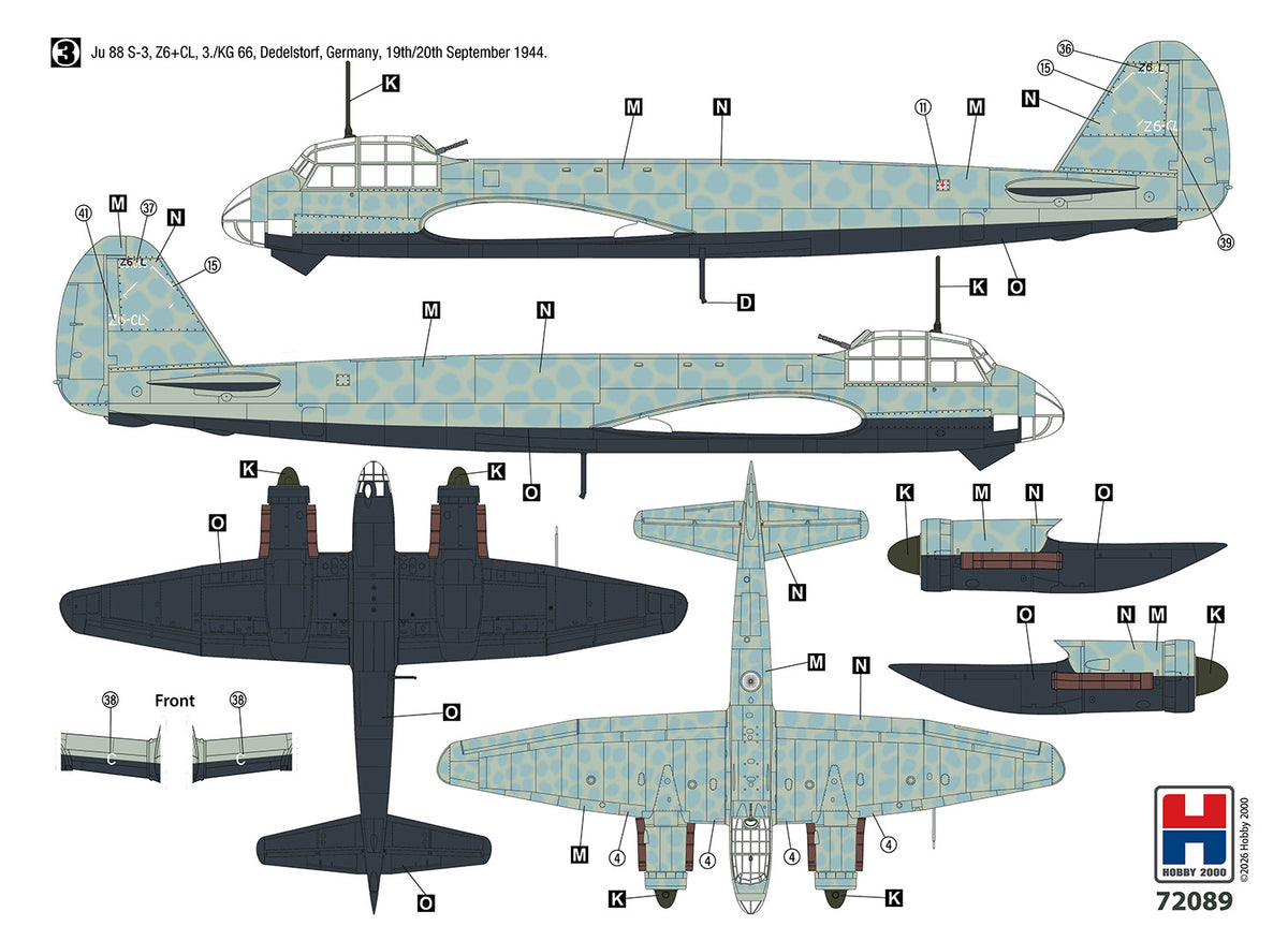 Hobby 2000 72089 Junkers Ju 88 S-3 1/72 – obrázek 3