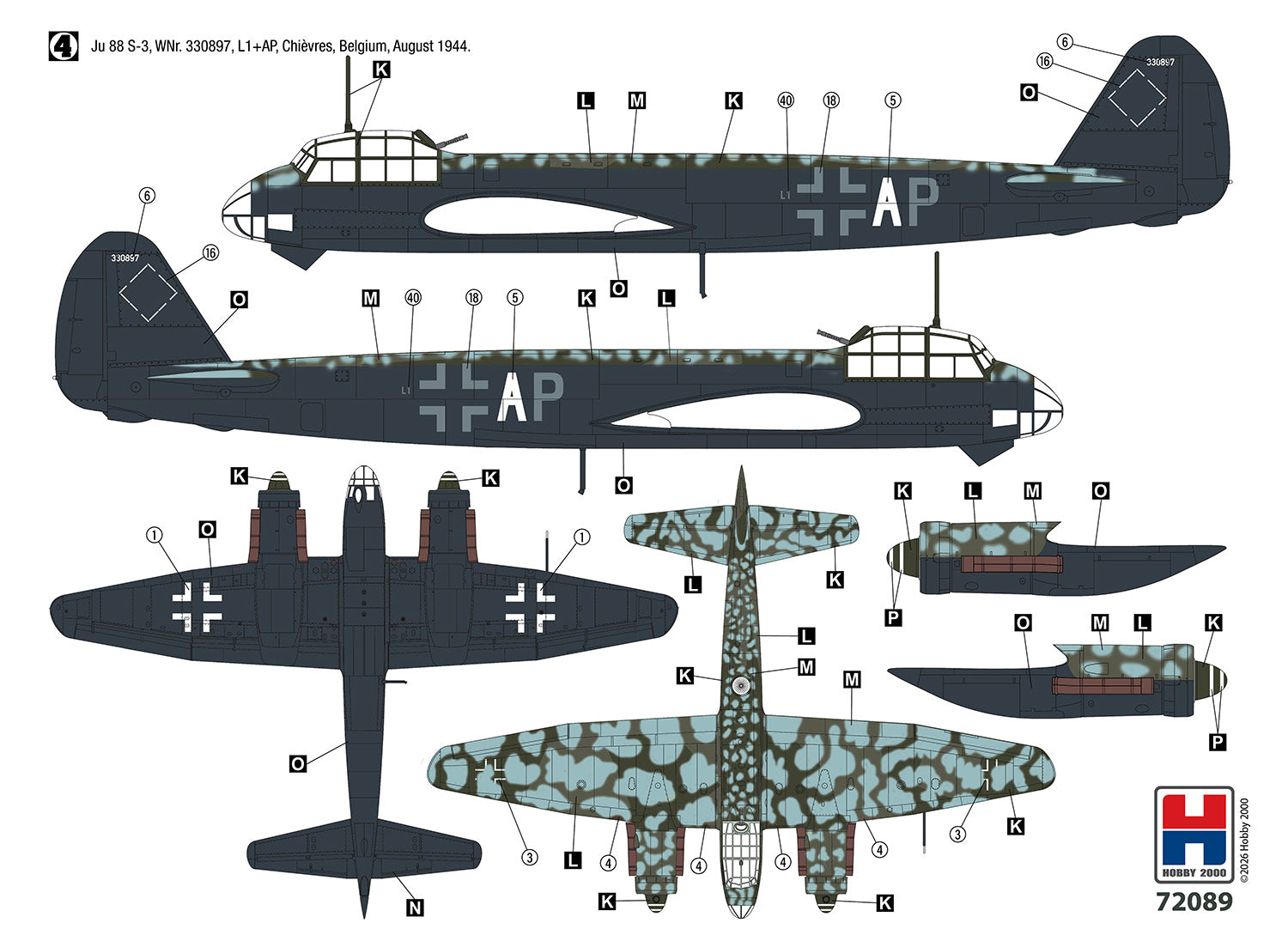 Hobby 2000 72089 Junkers Ju 88 S-3 1/72 – obrázek 4