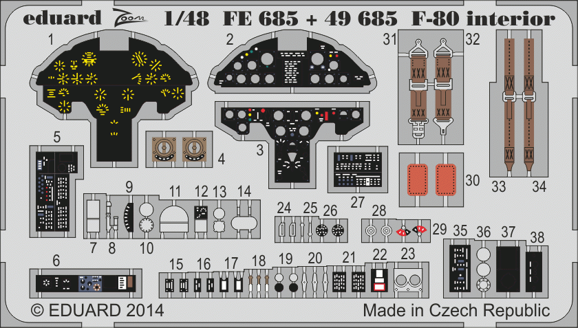 Eduard 49685 F-80 interior SA HOBBY BOSS 1/48