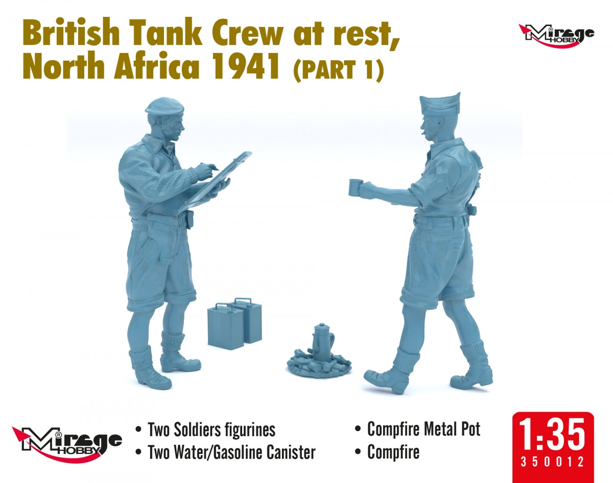 Mirage Hobby 350012 British Tank Crew at Rest, North Africa 1941 (Part I) 1/35 – image 4