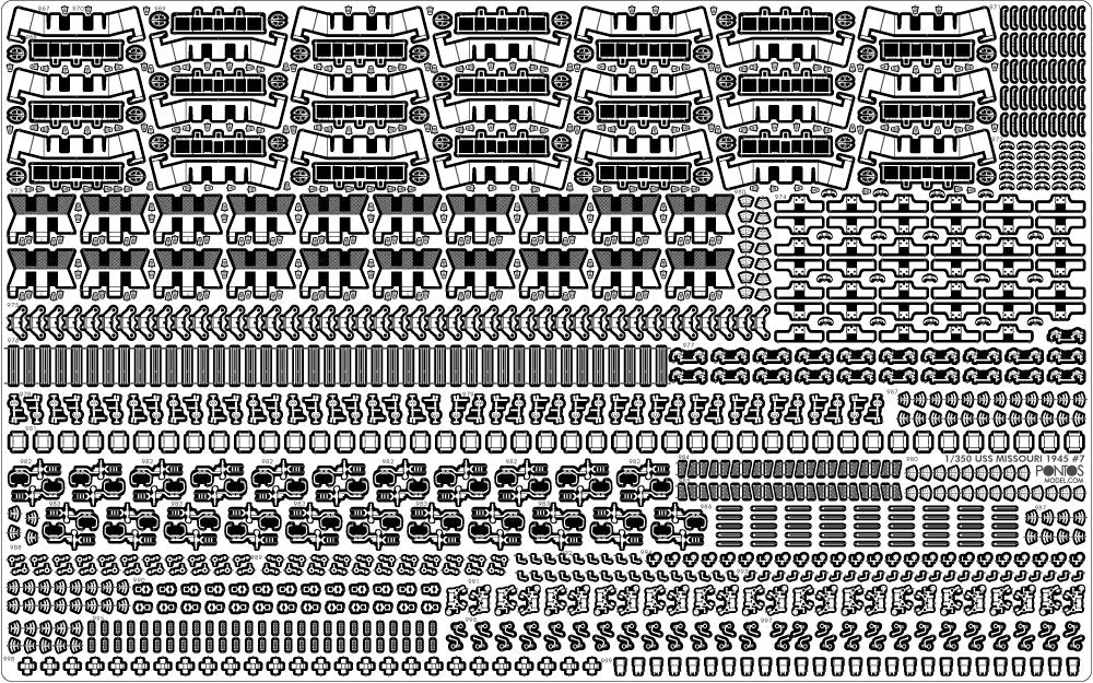 Pontos 35026FB USS BB-63 Missouri 1945 Detail Up Set (Deck Blue 20B stained wooden deck) 1/350 – image 19