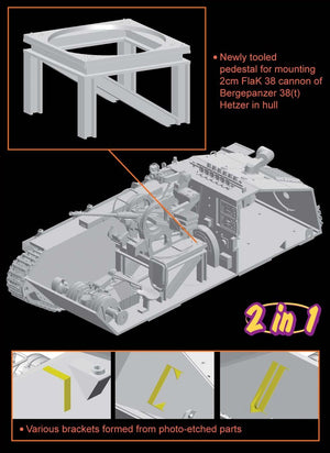 Dragon 6399 Bergepanzer 38(t) HETZER mit 2cm FlaK 38 1/35 – zdjęcie 2