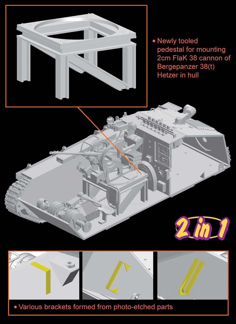 Dragon 6399 Bergepanzer 38(t) HETZER mit 2cm FlaK 38 1/35 – zdjęcie 2