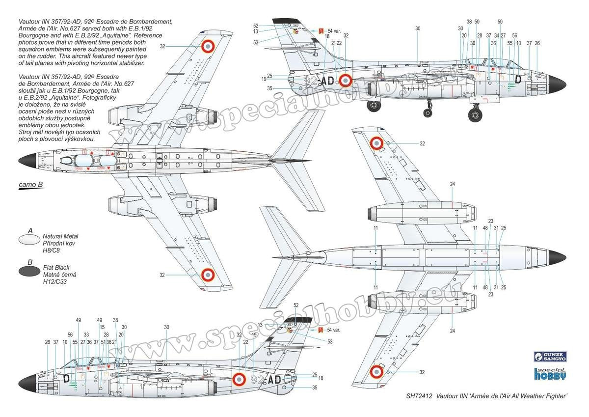 Special Hobby 72412 S. O. 4050 Vautour II &amp;#39;Armée de l&amp;#39; Air All Weather Fighter&amp;#39; 1/72 – zdjęcie 3