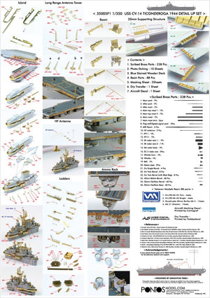 Pontos 35005F1 USS CV-14 Toconderoga 1944 Detail Up Set 1/350 – image 4