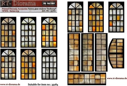 RT-Diorama 35760 Printed Accessories: Factory glass windows "Endkampf" 1/35