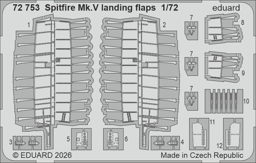 Eduard SIN67238 Supermarine Spitfire Mk.Vb - Big Sin Set with Fishtail Exhausts for EDUARD 1/72 – obrázek 3
