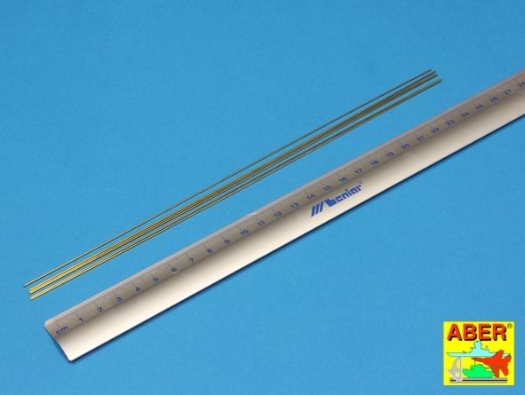 Aber BR08 Pręty mosiężne Ø 0,8mm długość 245mm x 6 szt. / Brass round rods Ø 0,8mm length 245mm x 6 pcs. – zdjęcie 2