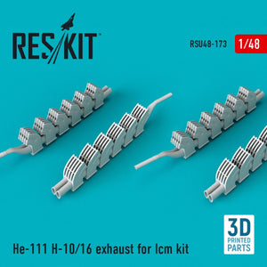 RESKIT RSU48-0173 HE-111 H-10/16 ÉCHAPPEMENT POUR KIT ICM 1/48