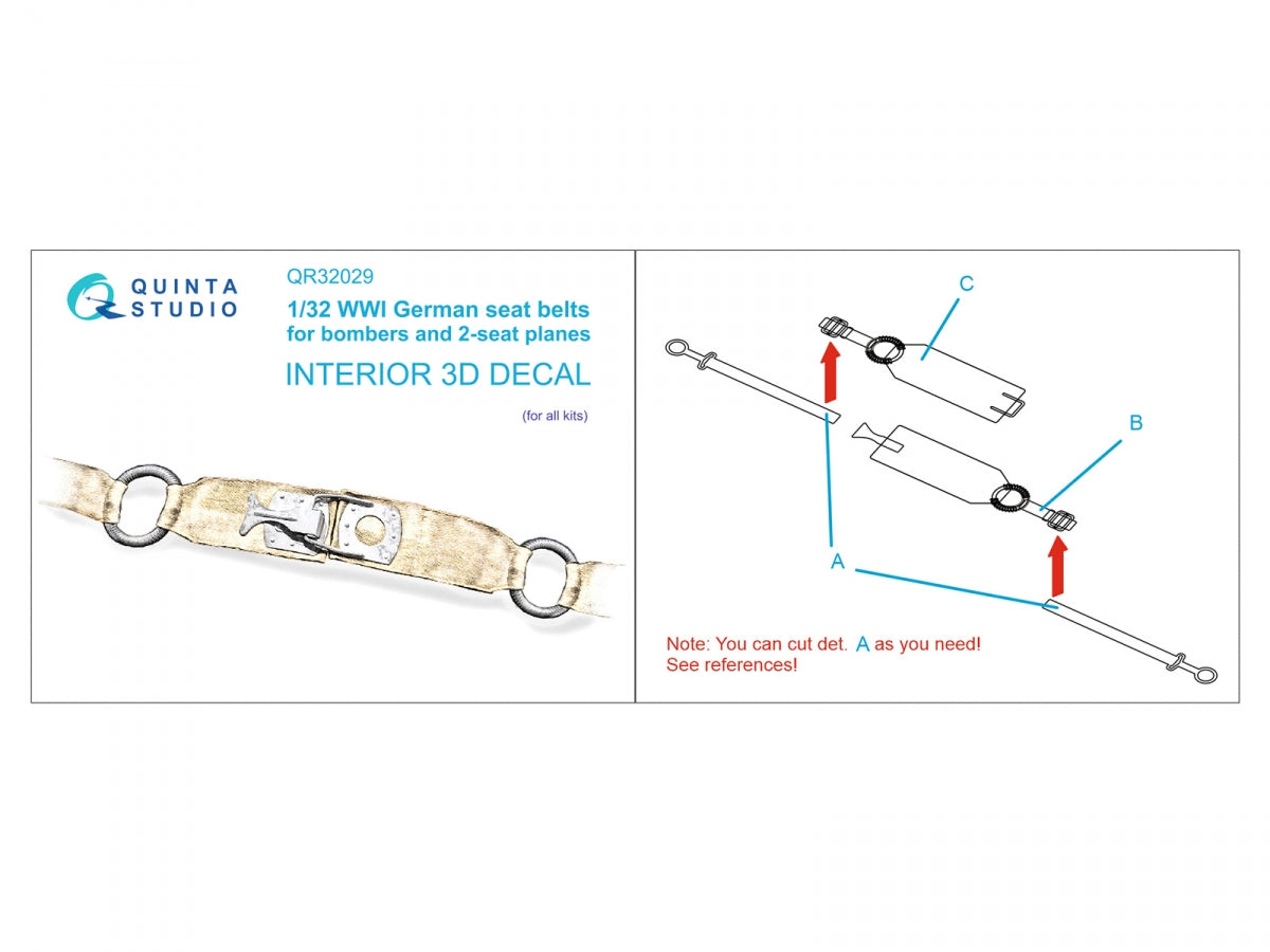 Quinta Studio QR32029 WWI German seats Belts for bombers 1/32 – immagine 2