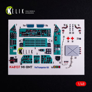 Kelik K48137 Mi-8MT - interior 3D decals for Trumpeter kit 1/48