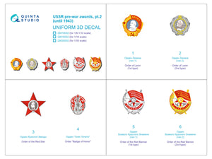 Quinta Studio QM35002 USSR pre-war awards, pt2 (until 1943) 1/35 – zdjęcie 2