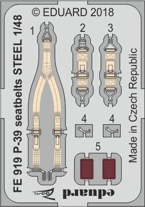 Ceintures de sécurité Eduard FE919 P-39 en acier EDUARD 1/48