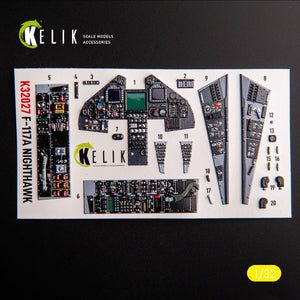 KELIK K32027 F-117A - Type 1 interior 3D decals for Trumpeter kit 1/32 – zdjęcie 2