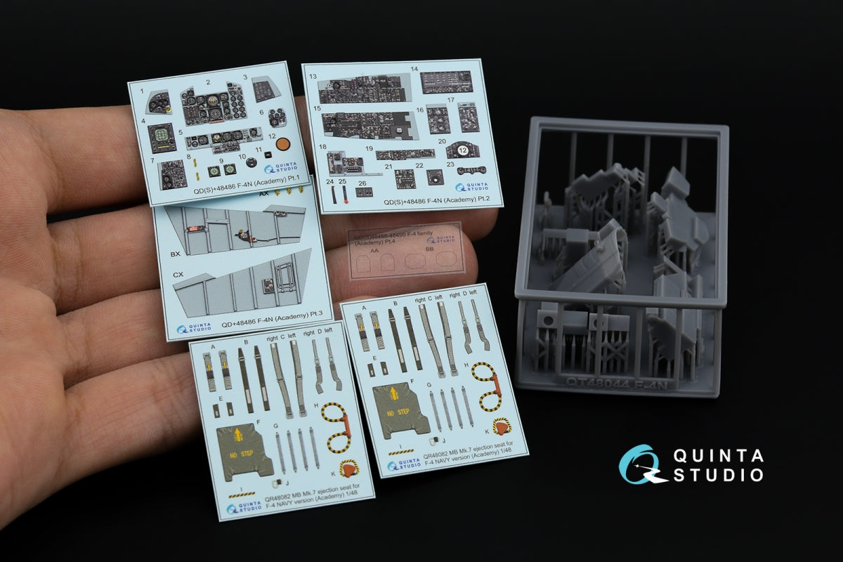 Quinta Studio QD+48486 F-4N Phantom II 3D-Printed &amp;amp; coloured Interior on decal paper (Academy) (with 3D-printed resin parts) 1/48 – zdjęcie 2