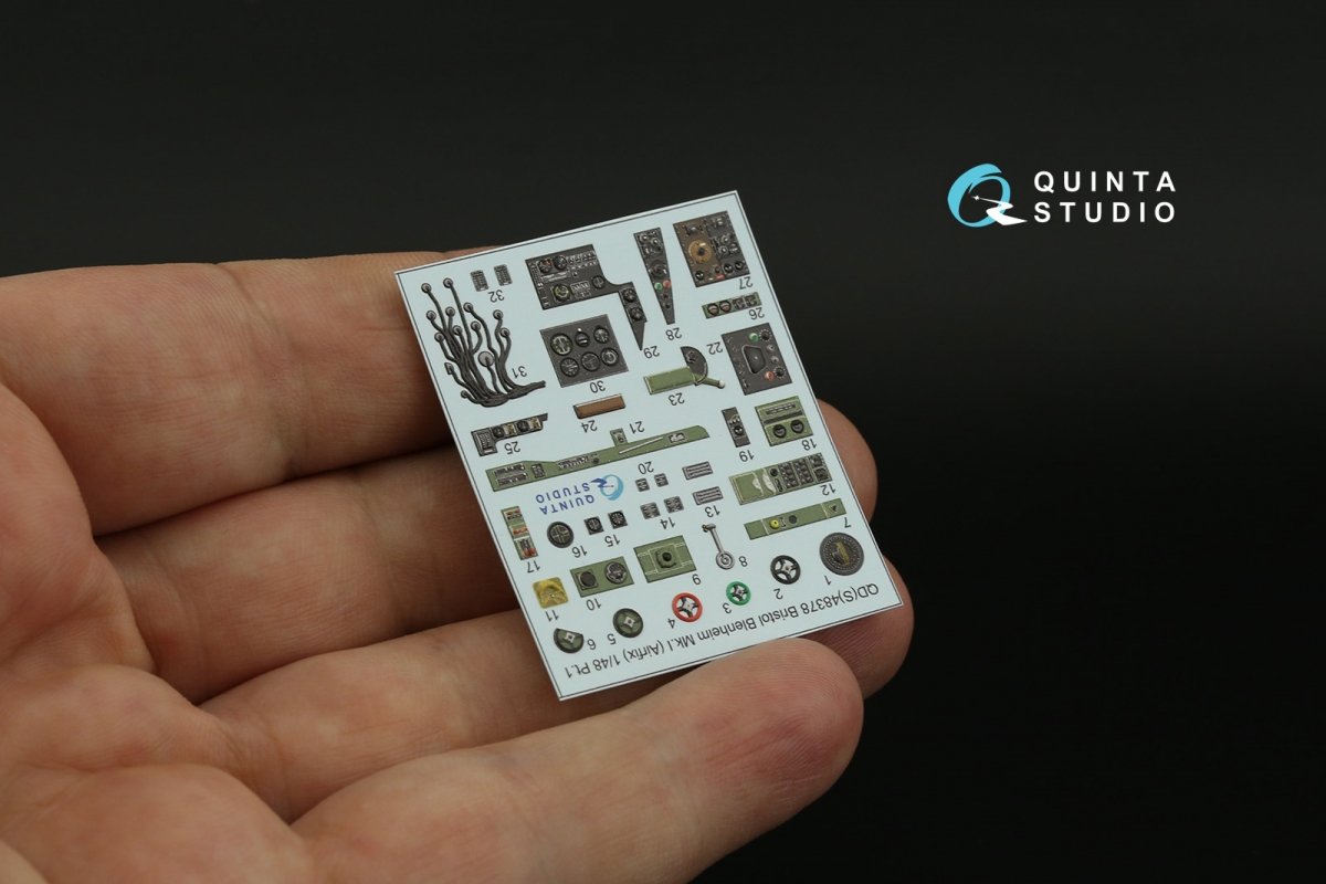 Quinta Studio QD48378 Bristol Blenheim Mk.I 3D-Printed &amp;amp; colored Interior on decal paper (Airfix) 1/48 – image 9