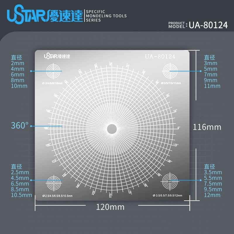 U-Star UA-80124 Masking Tape Cutting Template - Template for cutting masking tape