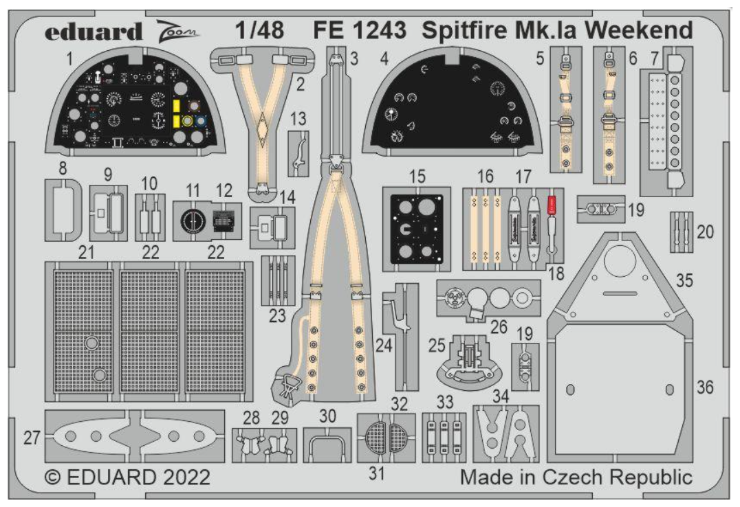 Eduard FE1243 Spitfire Mk.Ia Weekend EDUARD 1/48