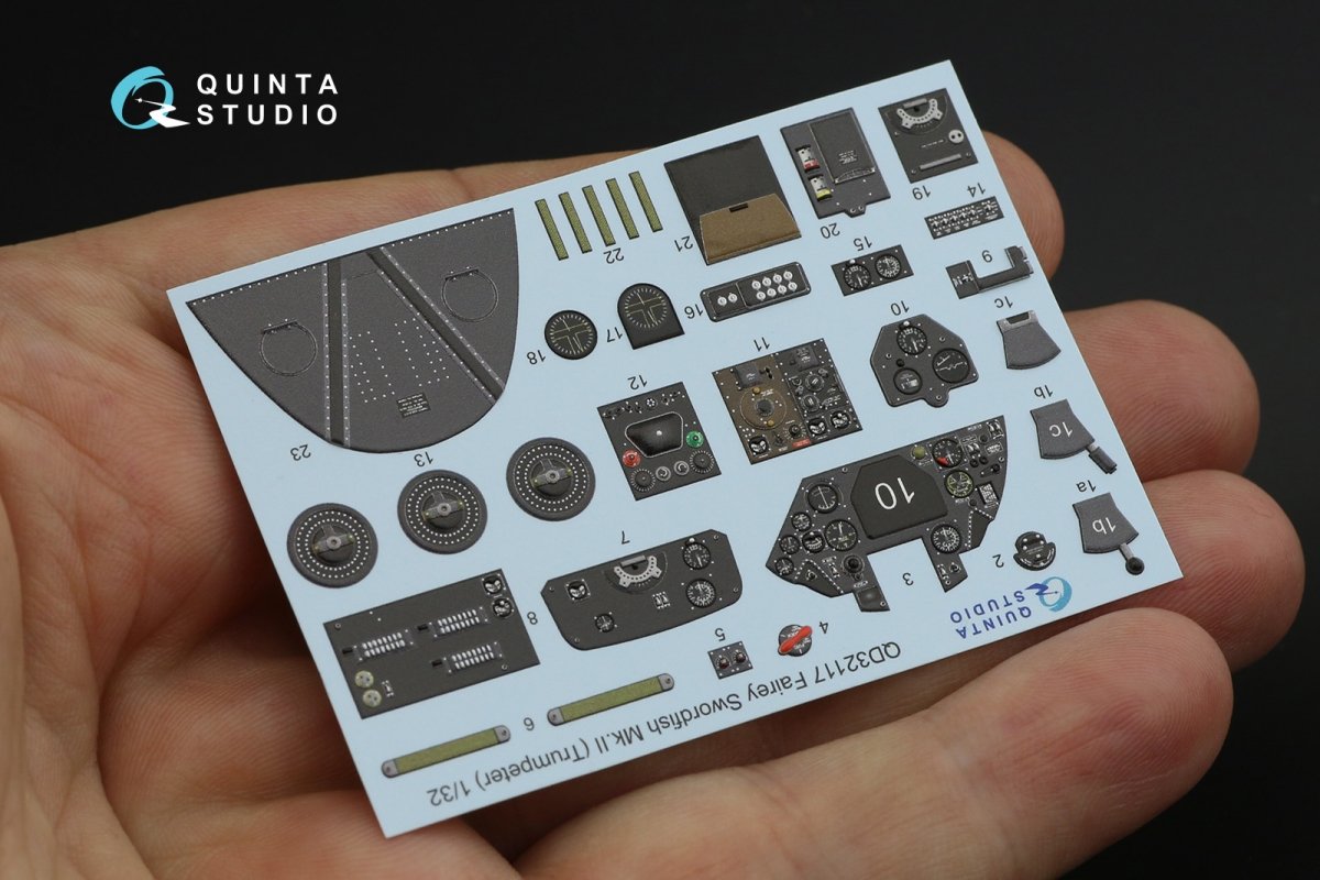 Quinta Studio QD32117 Fairey Swordfish Mk.II 3D-Printed &amp;amp; coloured Interior on decal paper (Trumpeter) 1/32 – zdjęcie 5