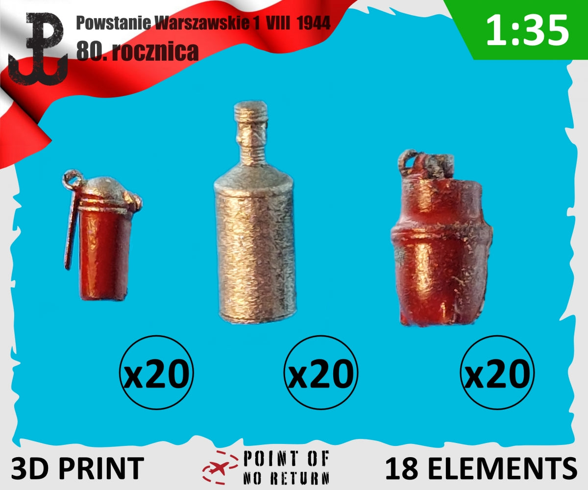 Point of no Return 3524054 Granaty konspiracyjne (filipinka, sidolówka, karbidówka) / Conspiracy Granades 1/35