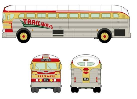 Roden 819 GMC PD-3751 “Silverside Trailwagon” Trailways Company 1/35 – zdjęcie 3