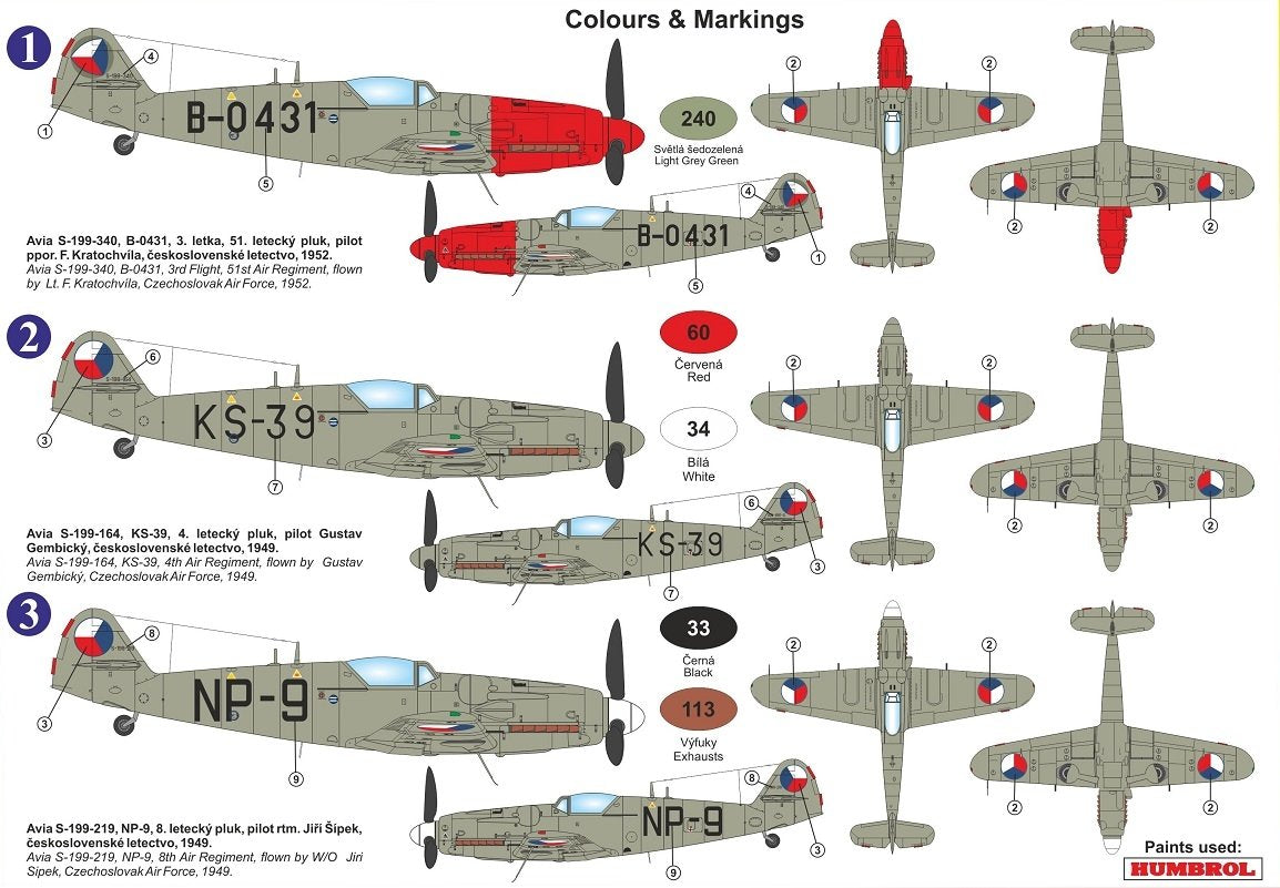 Kovozavody Prostejov KPM0218 Avia S-199 w/wing guns 1/72 – zdjęcie 2