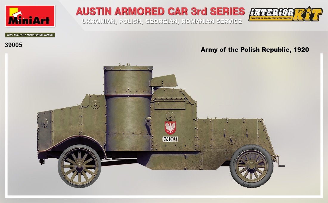 MiniArt 39005 AUSTIN ARMORED CAR 3rd SERIES: UKRAINIAN, POLISH, GEORGIAN, ROMANIAN SERVICE. INTERIOR KIT 1/35 – zdjęcie 2