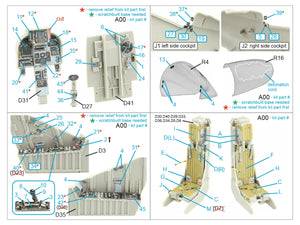 Quinta Studio QD32193 AV-8B Harrier II early 3D-Printed &amp;amp; colored Interior on decal paper (Trumpeter) 1/32 – image 2