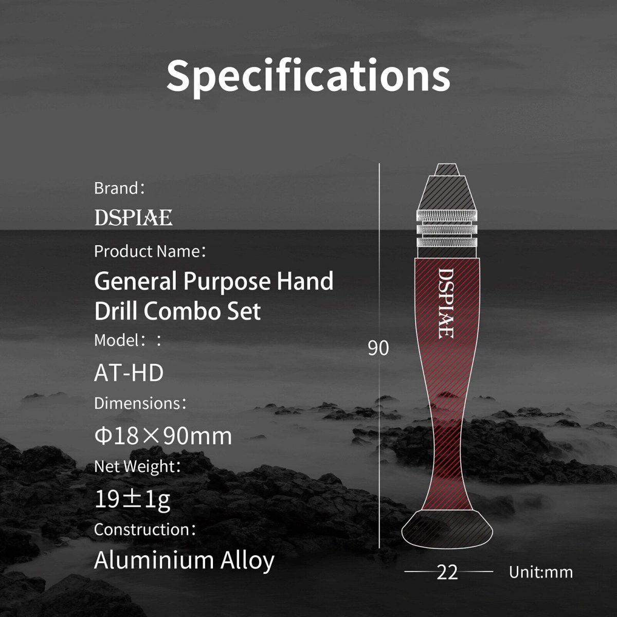 DSPIAE AT-VHDS Aluminum Alloy Hand Drill 0.3-3.2mm / drill with drill bits – image 4