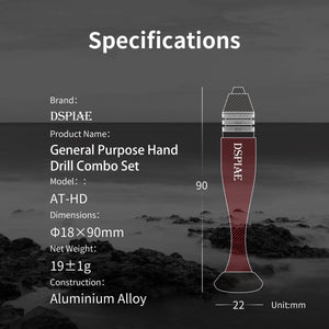 DSPIAE AT-VHDS Aluminum Alloy Hand Drill 0.3-3.2mm / drill with drill bits – image 4
